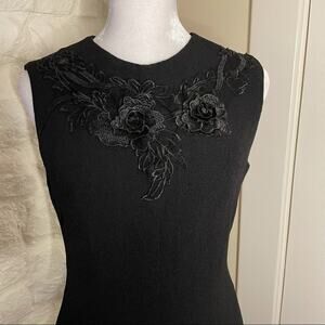 Stunning J Peterman Appliqué Fringe Hem Dress Sz 2
